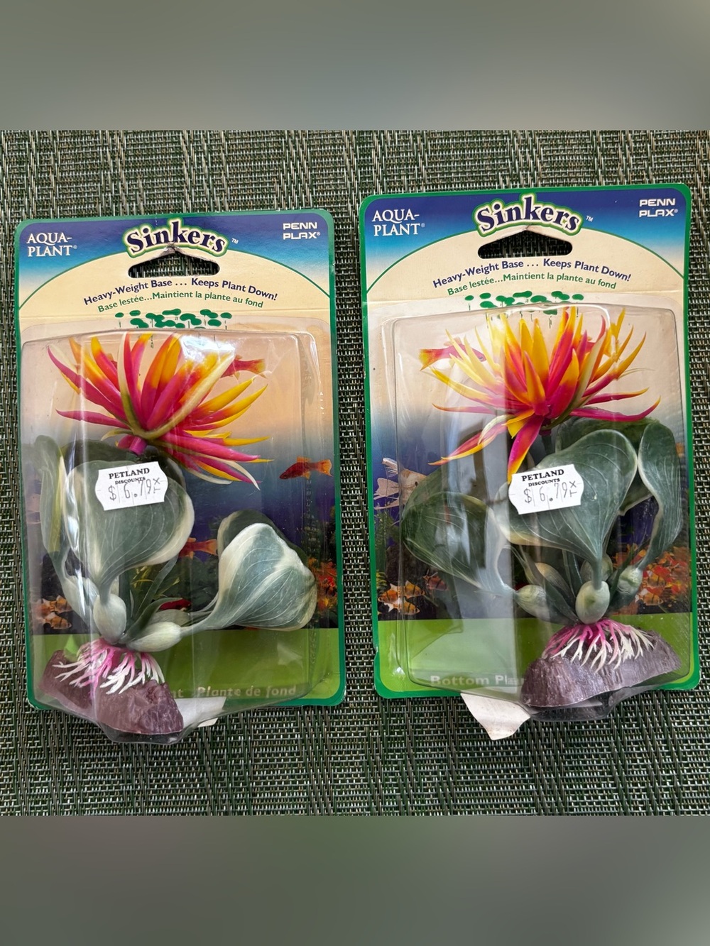 Penn-Plax Orange Water Hyacinth Sinker Fish Tank Plant Decor